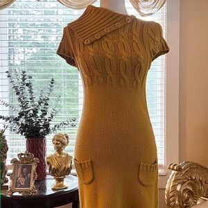 Akribos XXI Mustard Knit Midi Dress